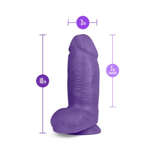 Au Naturel Bold Chub 10 in. Dual Density Dildo in Purple