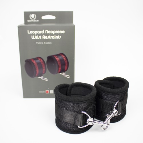 Restricciones de Muñeca Neopreno Spartacus Patrón Leopardo Negro