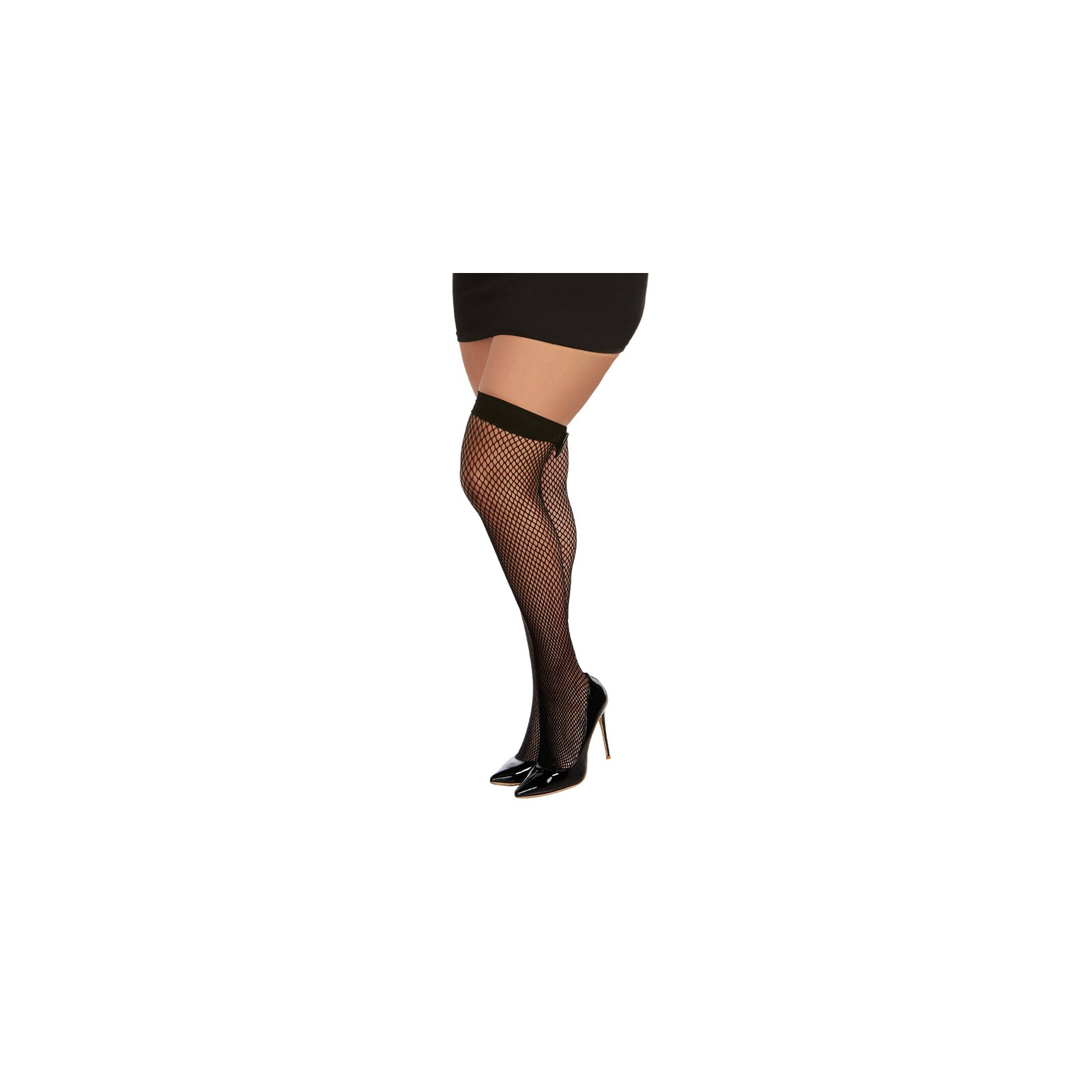 Dreamgirl Diamond-Net Fishnet Thigh-Highs with Bowtie