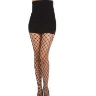 Dreamgirl Double-Knitted Black Fence-Net Pantyhose