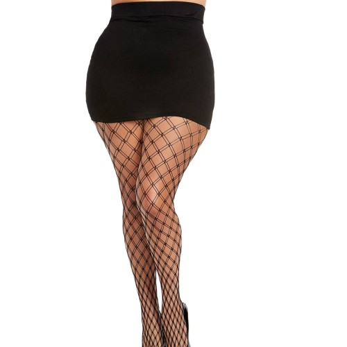 Dreamgirl Double-Knitted Fence-Net Pantyhose for Alluring Style