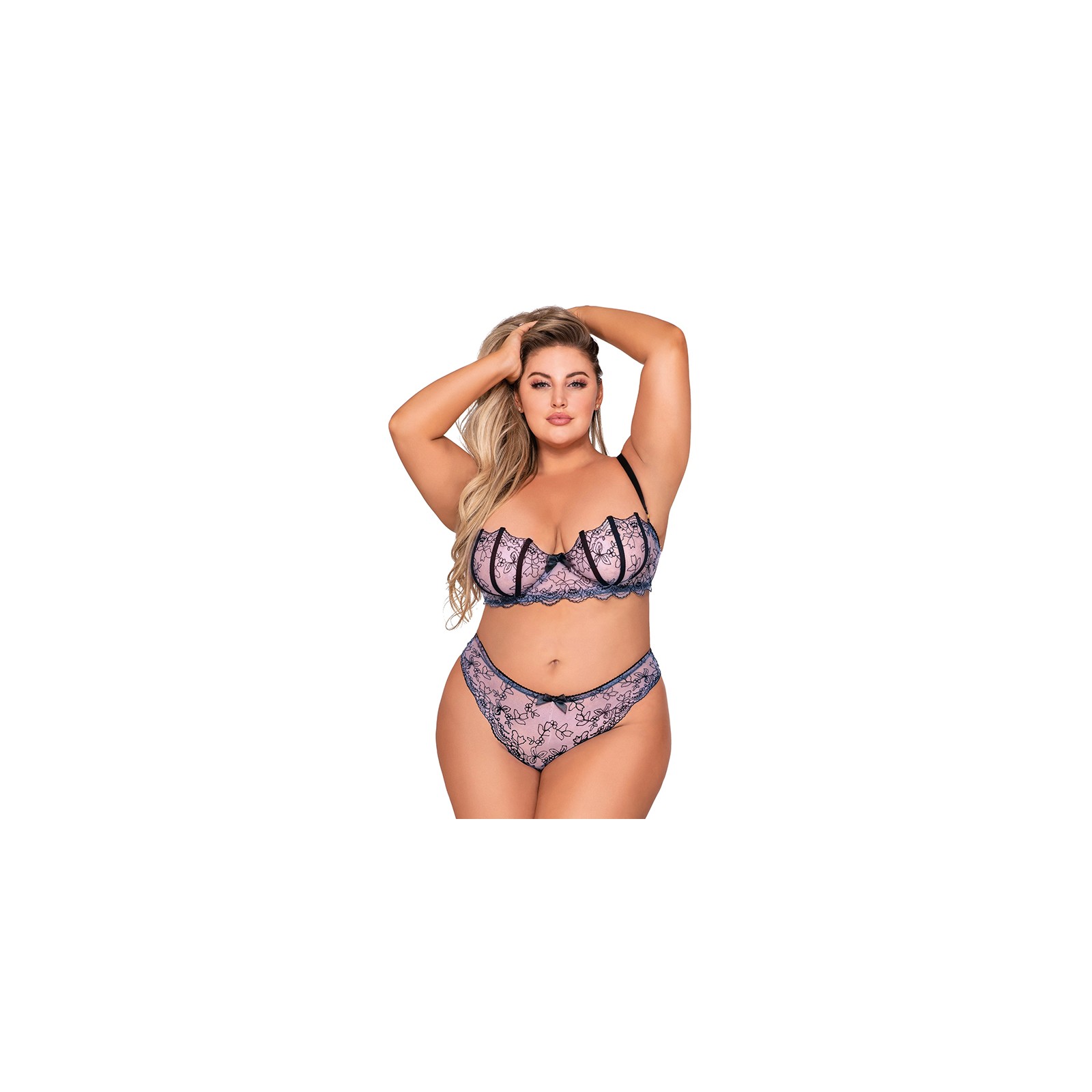 Conjunto Dreamgirl Bra y G-String Lavanda