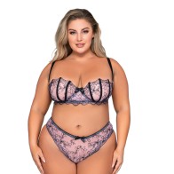 Dreamgirl Shell Bra & G-String Set Lavender