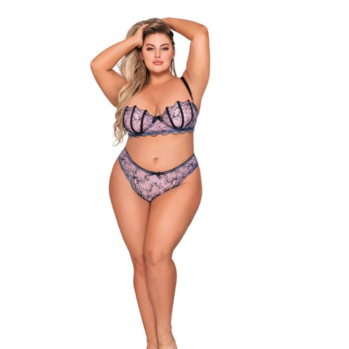 Conjunto Dreamgirl Bra y G-String Lavanda