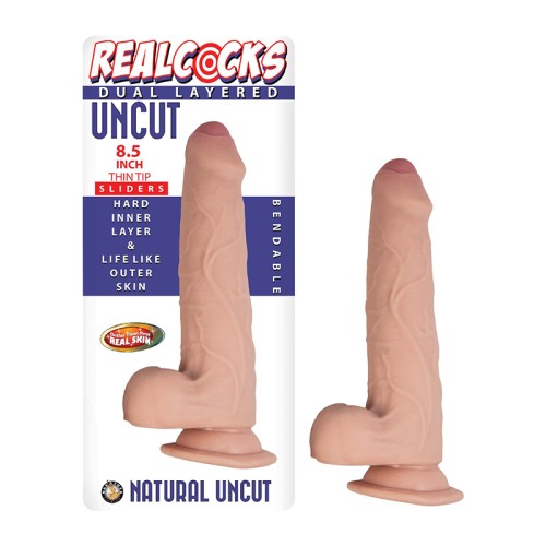 Realcocks Dual Layered Uncut Slider Dildo Light - 8.5 in.