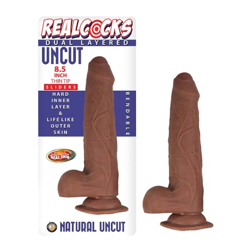 Dildo Deslizante Doble Capa Uncut Realcocks