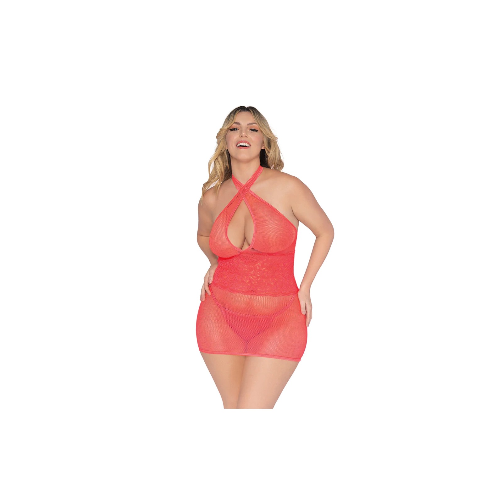 Chemise y G-String Coral Dreamgirl - Lencería Atractiva