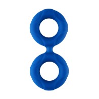 Forto F-81 Liquid Silicone Cock & Ball Double Ring Medium Blue