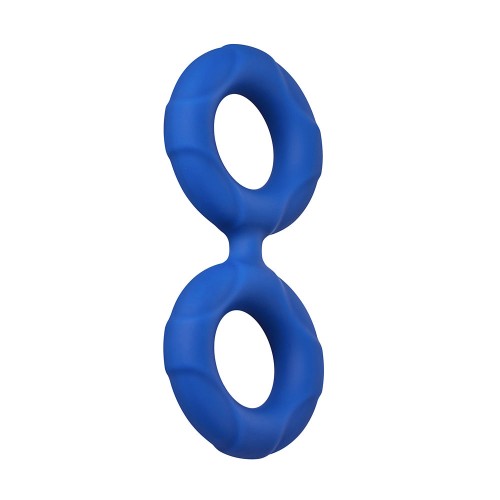 Forto F-81 Liquid Silicone Cock & Ball Double Ring Medium Blue