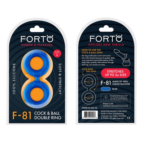 Forto F-81 Liquid Silicone Cock & Ball Double Ring Large