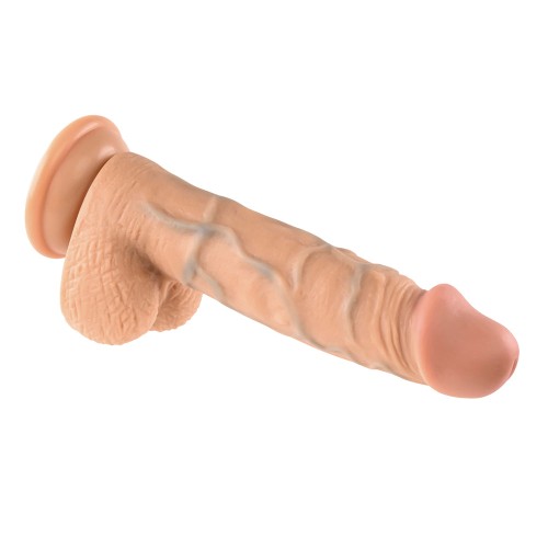 Dildo Realista de 8 Pulgadas con Testículos en Color Beige