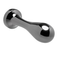 Black Pearl Aluminum Anal Plug With Black Gemstone Base