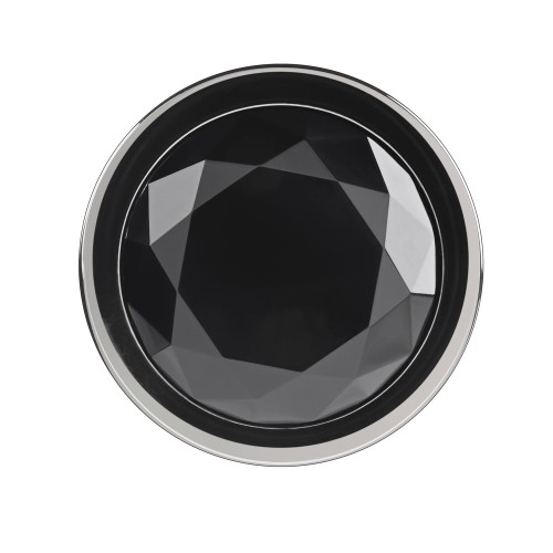 Black Pearl Aluminum Anal Plug With Black Gemstone Base