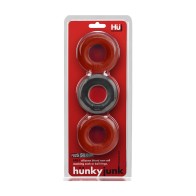 Hunkyjunk HUJ3 C-Ring Paquete de 3 Cherry/Tar Ice