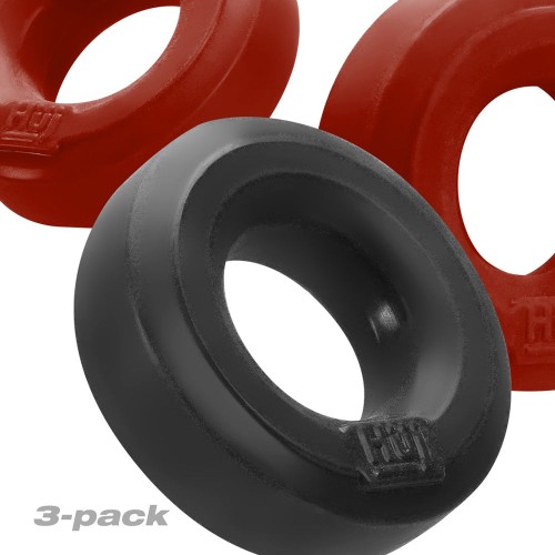 Hunkyjunk HUJ3 C-Ring Paquete de 3 Cherry/Tar Ice