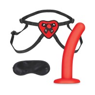 Lux Fetish Red Heart Strap-On Harness & Dildo Set