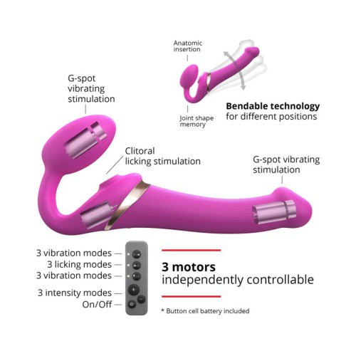 Strap-On-Me Strap-On Recargable Control Remoto Multi Orgasm Fucsia S