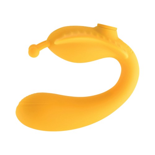 Evolved Monarch Vibrador Strap-On Multifuncional Recargable Amarillo