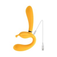 Evolved Monarch Rechargeable Multi-Function Strap-On Vibrator Yellow