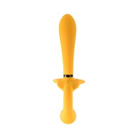 Evolved Monarch Vibrador Strap-On Multifuncional Recargable Amarillo