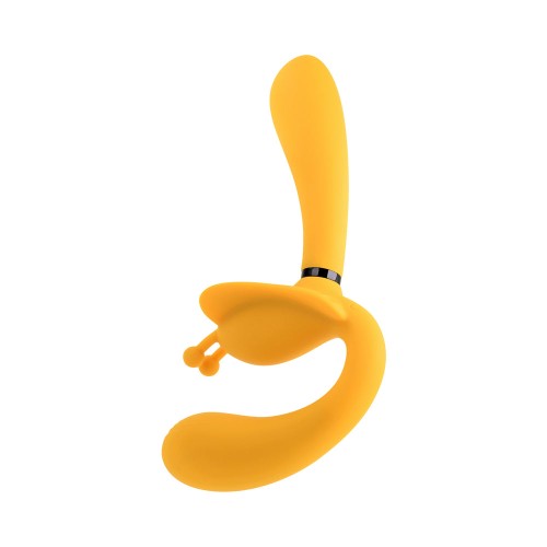 Evolved Monarch Vibrador Strap-On Multifuncional Recargable Amarillo