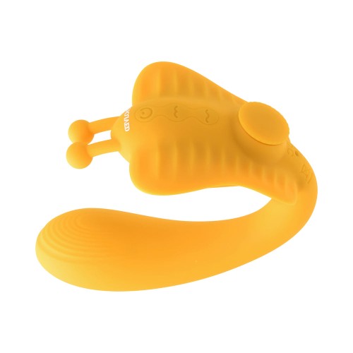 Evolved Monarch Rechargeable Multi-Function Strap-On Vibrator Yellow