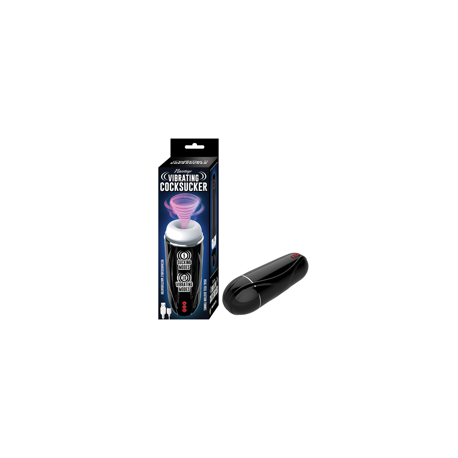 Nasstoys Vibrating Cock Sucker Black with 5 Modes