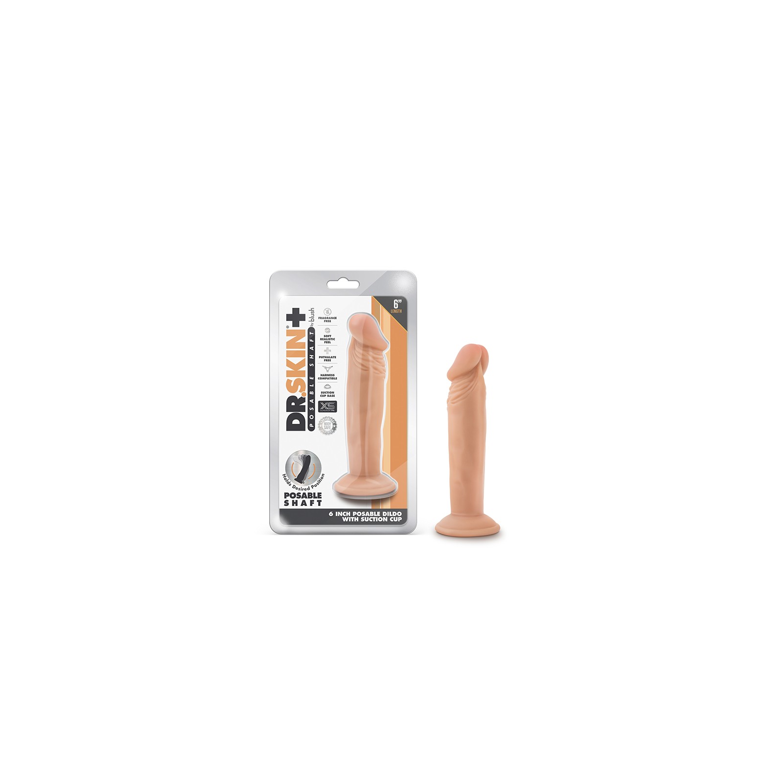 Dildo Posable Dr. Skin Plus de 6 in.