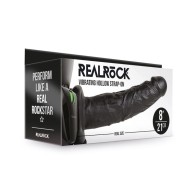 Strap-On Hueco Vibrador RealRock de 8 Pulgadas Negro