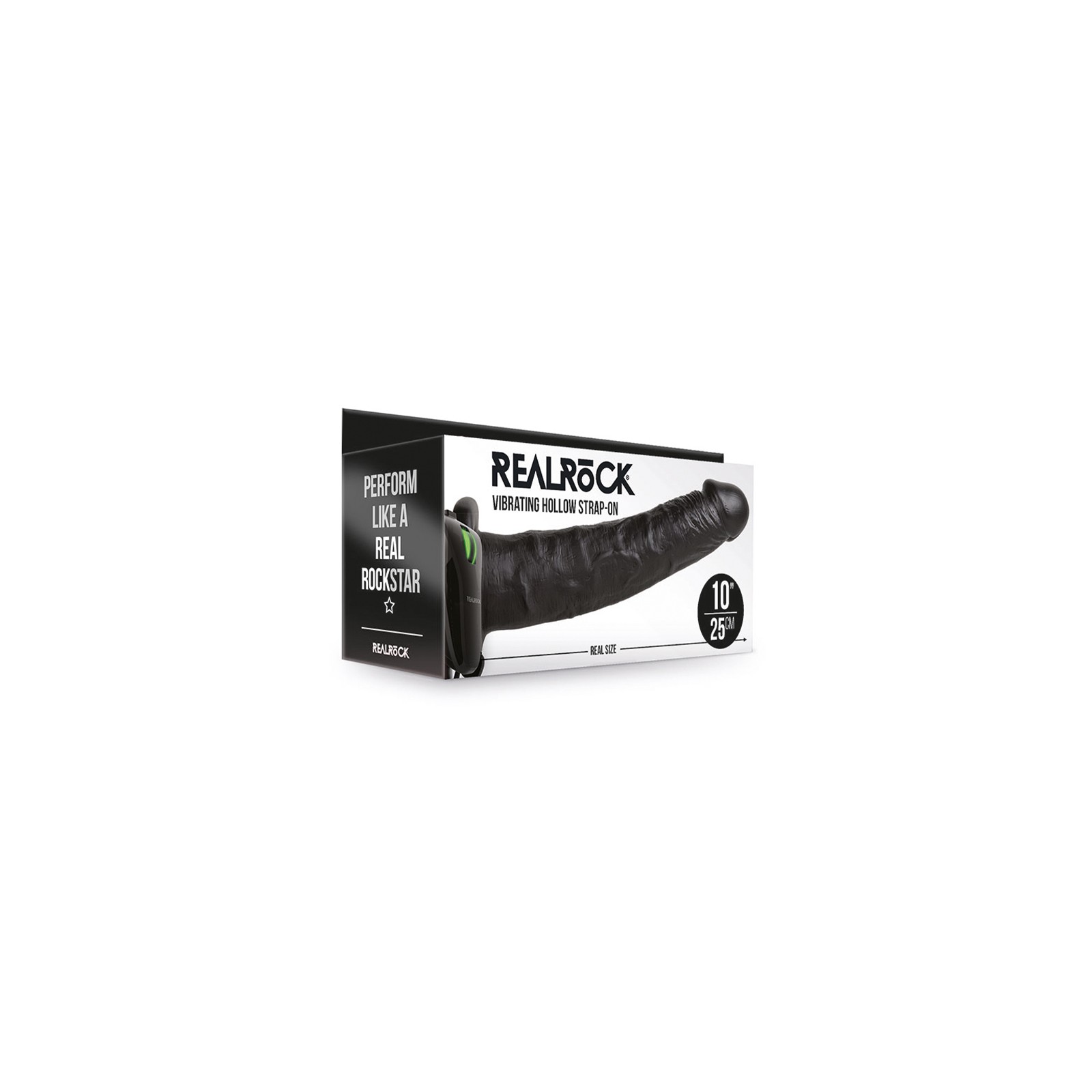 RealRock 10 in. Vibrating Hollow Strap-On