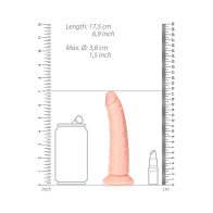 Dildo RealRock Realista Delgado con Ventosa Beige - Placer Supremo