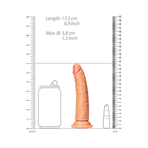 Dildo RealRock Realista Slim de 6 Pulgadas con Ventosa Color Tan