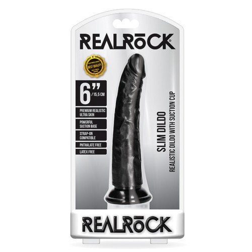 Dildo Realista Slim de 6 in. - Negro