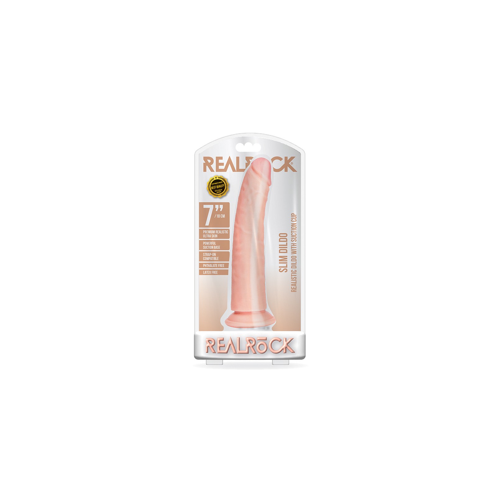 RealRock Dildo Realista Slim de 7 Pulgadas Con Ventosa