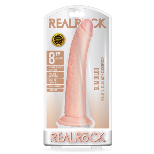 RealRock 8 inch Slim Dildo with Suction Cup for G-Spot Stimulation