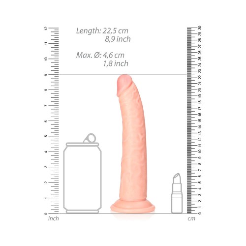 RealRock 8 inch Slim Dildo with Suction Cup for G-Spot Stimulation