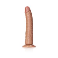 RealRock Realistic 8 in. Slim Dildo with Suction Cup Tan