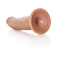 RealRock Realistic 8 in. Slim Dildo with Suction Cup Tan