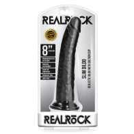 RealRock Slim Dildo with Suction Cup Black