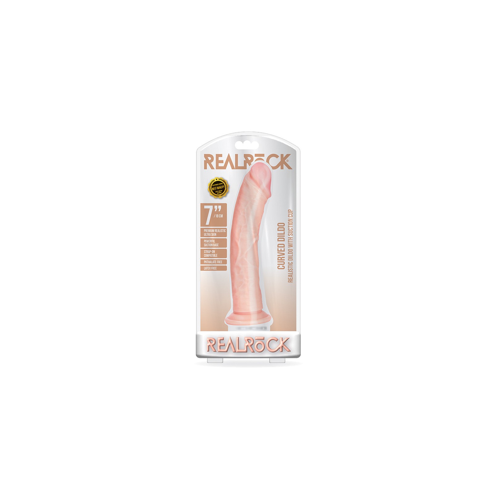 RealRock Realistic 7in Curved Dildo with Suction Cup