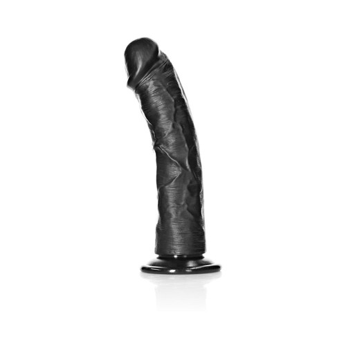 RealRock Curved Dildo with Suction Cup - Black