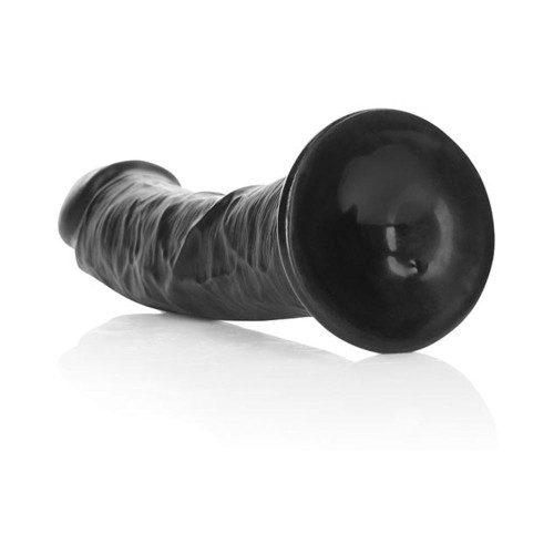 RealRock Curved Dildo with Suction Cup - Black