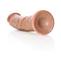 RealRock 9 in. Curved Dildo With Suction Cup Tan