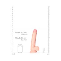 RealRock 11 in. Straight Dildo with Suction Cup Beige