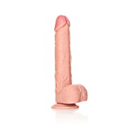 RealRock 12 in. Straight Dildo With Balls and Suction Cup