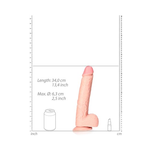 RealRock 12 in. Straight Dildo With Balls and Suction Cup