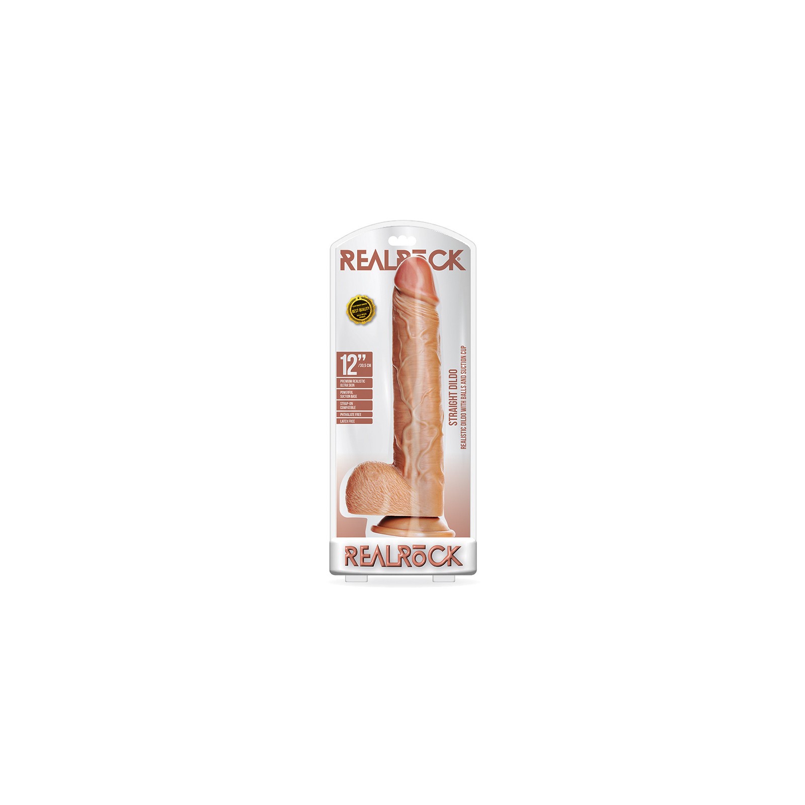 RealRock Realistic 12 in. Straight Dildo with Suction Cup