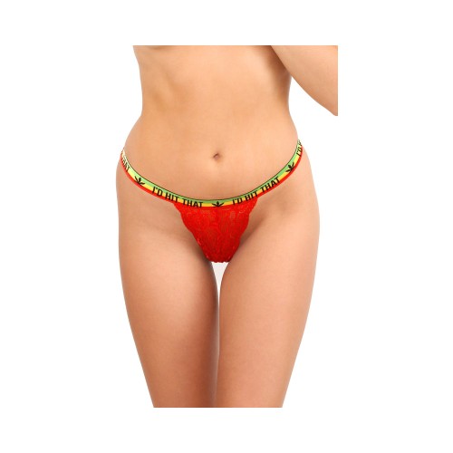 Fantasy Lingerie Vibes Pack de Tanga de Encaje Negro Rojo Rosa