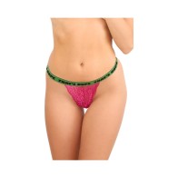 Fantasy Lingerie Vibes Pack de Tanga de Encaje Negro Rojo Rosa