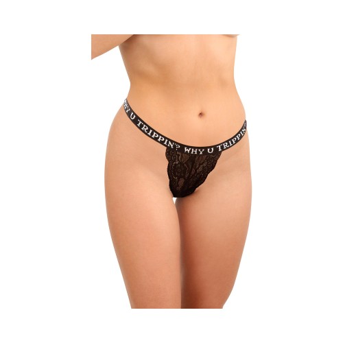 Fantasy Lingerie Vibes Pack de Tanga de Encaje Negro Rojo Rosa